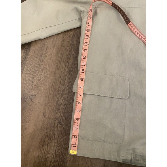 Men’s Oversized Vtg Façonnable Military Army Green Button Up Jacket Size Small - Picture 8 of 10